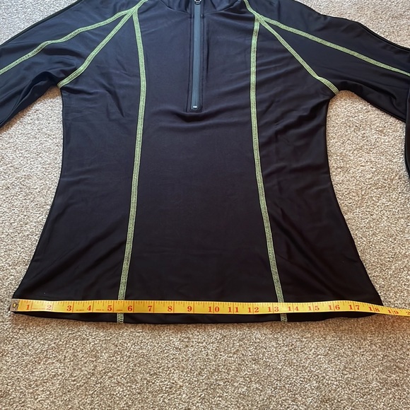 OVAL SQUARE Gym Contrast-Stitch Half-Zip Top, Black, sz L - Picture 14 of 16